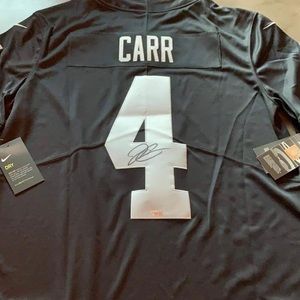 NWT Derek Carr‼️Autographed‼️Jersey Las Vegas Raiders Mens Large 🏈